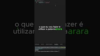 Desafio Python como saber se uma String é um Palíndromo python aprenderpython programação coding [upl. by Vasos]