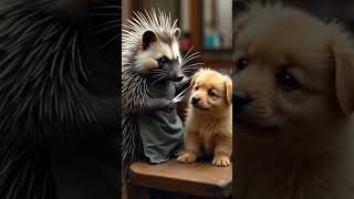 A porcupine as a barberfunnyshorts shortvideo funny [upl. by Allehcim617]