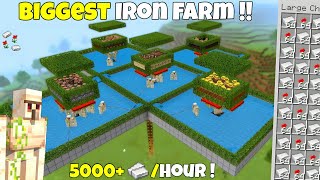 Biggest 120 Iron Farm Tutorial In Minecraft  MCPE  Bedrock  Xbox  PS4 Justcraft [upl. by Gombach]