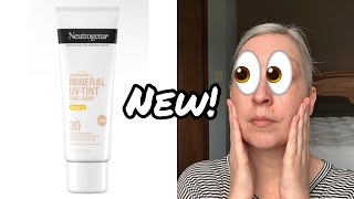 Neutrogena Tinted Mineral Sunscreen review demo first impression over 40 makeup [upl. by Taite]