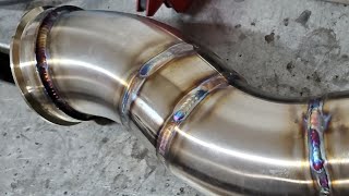 How I TIG Weld Stainless Downpipes  With Machine Setup [upl. by Essenaj77]