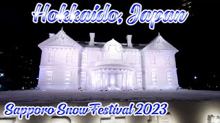 Walking in Hokkaido Japan Sapporo Snow Festival 2023 in Sapporo ORANGE ua [upl. by Gelhar991]