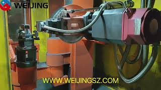 TWO PARTS DEBURRING VIA ONE FIXTURE OF ONE WEIJING CNC GRINDING MACHINE [upl. by Quinn]