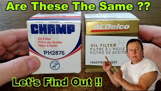 Champ PH2876 Oil Filter vs ACDelco PF1237 Oil Filter Cut Open Comparison [upl. by Aivon611]