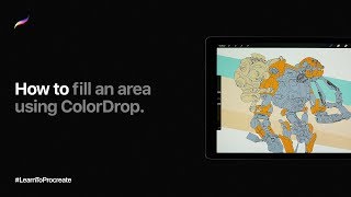 How to fill an area using ColorDrop in Procreate [upl. by Annaihr]