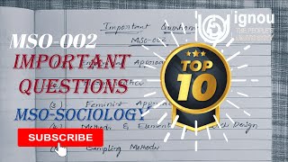 MSO002  IMPORTANT QUESTIONS TOP10  SOCIOLOGY ignou mso sociology masociology [upl. by Conall]