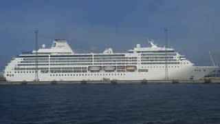 cruise ship MV Seven seas mariner leaving Tallinn timelapse [upl. by Anhsirk]