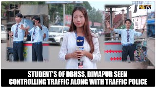 STUDENTS OF DBHSS DIMAPUR SEEN CONTROLLING TRAFFIC ALONG WITH TRAFFIC POLICE [upl. by Kohsa]