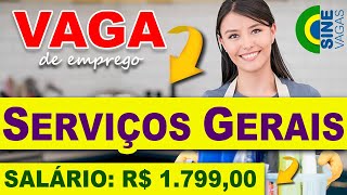 Vaga de Emprego Serviços Gerais R 179900 Rio de Janeiro  RJ [upl. by Zebada356]