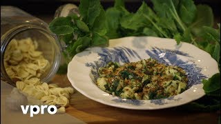 Recept Orecchiette cime di rapa en pangrattato volgens River Café uit Koken met Van Boven [upl. by Adhamh77]