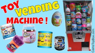 Toy Vending Machine Surprises Peppa Pig Squinkies Shopkins Sponge Bob Mashems Fashems TOYS surprise [upl. by Tavey843]