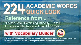 224 Academic Words Quick Look Ref from quotRethinking infidelity  a talk for anyone who  TEDquot [upl. by Atinrahs]