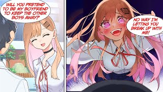 Manga Dub The class president asked me to pretend to be her boyfriend but she was a YANDERE [upl. by Atinahc314]