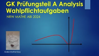 GK Prüfungsteil A Mathe Abi Klausur NRW 2024 Wahlpflichtaufgaben Analysis [upl. by Ziagos]