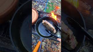 Steak 🥩🤤 cooking outdoorcooking food bbq steak [upl. by Ydoow]