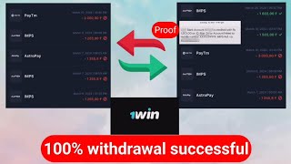 1win Withdrawal  1Win Withdrawal Successful  1 Win withdrawal Proof [upl. by Shu]