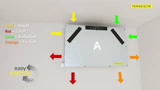 Lüftungsgerät profiair® 130 flat Installationsmöglichkeiten  FRÄNKISCHE [upl. by Llenil741]