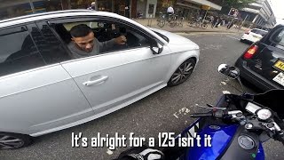 Yamaha R125 Vs Audi S3 STronic Sportback [upl. by Esinned]