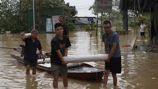 Evacuations underway after Typhoon Yagi sweeps northern Vietnam  AFP [upl. by Elberta]