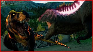 Alpha Acrocanthosaurus VS Black T rex  Jurassic Clash  Jurassic World Evolution 2 [upl. by Bainbrudge]