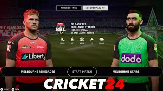 BBL13 Melbourne Renegades vs Melbourne Stars Cricket 24 PS5 Gameplay Match 9 [upl. by Euqinu]