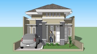 Sketchup house design tutorial [upl. by Newlin]