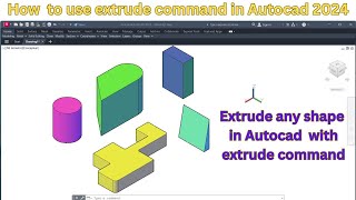 autocad 3d extrude command  how to extrude in autocad 3d [upl. by Suirtemid]