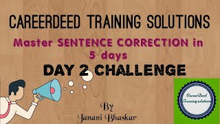 Sentence correction Day 2 Challenge  Master sentence correction in 5 days  CareerDeed [upl. by Ashton249]