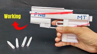 Powerful Paper Pistol Gun  How to Make a Powerful Paper Pistol Gun That Shoots Paper Bullets  Easy [upl. by Anitserp]