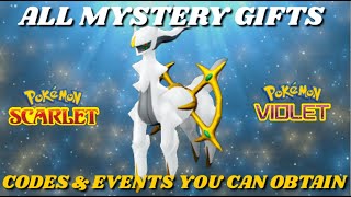 ALL MYSTERY GIFTS CODES AND EVENTS YOU CAN OBTAIN IN POKEMON SCARLET AND VIOLET [upl. by Angil]