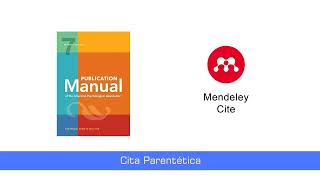 Mendeley Cite Cita parentética y Cita narrativa APA 7 [upl. by Emelia]