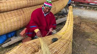 Balsas contructed from Totora in Lake Titicaca Bolivia [upl. by Trisa667]