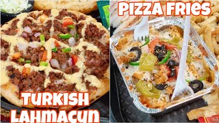 Turkish Lahmacun Pizza amp Pizza Fries on Street Side [upl. by Pia]