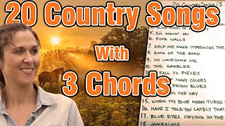 20 Country Songs With 3 Chords [upl. by Lomaj]