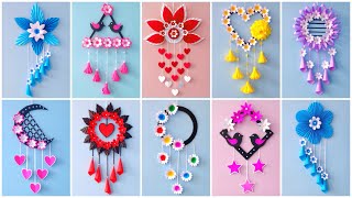 10 Unique Flower Wall Hanging  Quick Paper Craft  Home Decoration  Easy Wall Mate DIY Wall Decor [upl. by Yarised]