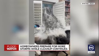 Orem family cleans up after storm water breaks down window [upl. by Suolekcin]