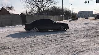 Mercedes w210 drift winter e430 AMG sounds [upl. by Ennadroj]