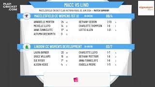 Macclesfield CC Womens 1st XI v Lindow CC Womens Development XI [upl. by Sells]