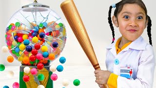 Andrea amp Maddies Gumball Machine Adventure No More Gumballs No More Cavities [upl. by Duck]