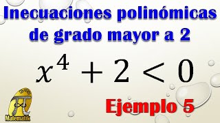 Inecuaciones de grado mayor a 2  Inecuación bicuadrada o de cuarto grado  Ejemplo 5 [upl. by Yruam]