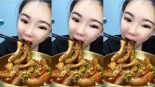 ASMR Eating Pork Intestines Mukbang Eating Show🥓🥓🫕 [upl. by Skillern]