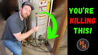 Correct Way to FLUSH WATER HEATER 2Minute Tutorial [upl. by Ystap]