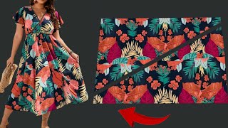 🌹Very Stylish Dresses Cutting and Stitching 🔥Only 19 meter Fabric Sew a Dress 🪡Sewing Techniques [upl. by Cryan]