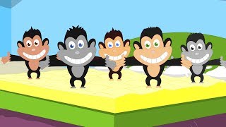 Five Little Monkeys Jumping On The Bed  Nursery Rhymes  Kids Songs [upl. by Aititel]