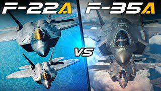 Better TogetherFlight Of 2 F22 Raptors Vs 2 F35 Lightning II  Digital Combat Simulator  DCS [upl. by Noivert717]