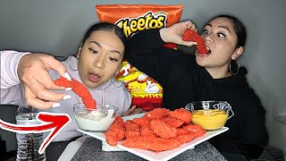 FLAMING HOT CHEETOS KING CRAB LEGS AND JUMBO SHRIMP SEAFOOD BOIL  MUKBANG [upl. by Bruce]