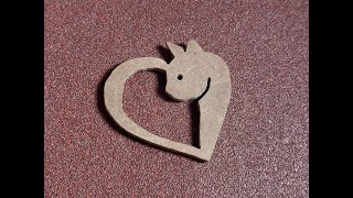 Coping saw project  fret saw  jewelers saw  Cat in heart shape wood cut [upl. by Oralie57]