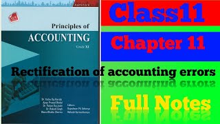 Rectification of accounting errors Class11 Chapter 11Full solutionAsmitasPublicationAccounting [upl. by Salb]