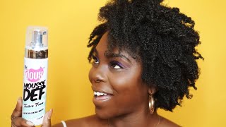 No Gel Wash and Go on 4C Hair  The Doux Mousse Def Texture Foam [upl. by Kaufman]