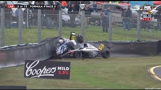 Denton amp Conroy Big Crash  Formula 4  Sandown 2016 [upl. by Krilov640]